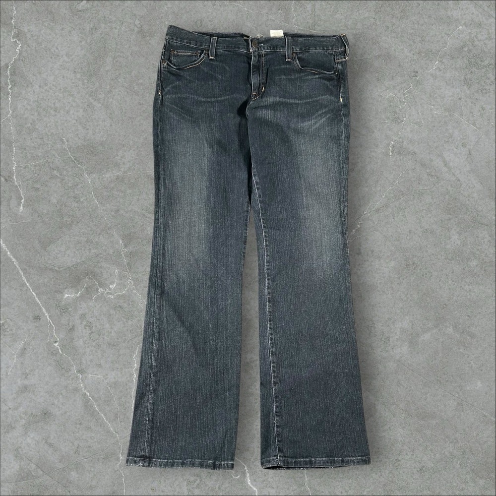 Gap Jeans Womens 16‎ Blue Dark Wash Flare Bell Bottoms Low Rise Y2K Retro Boho